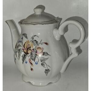 Vintage Japanese Porcelain Teapot Floral Design Made in Japan 7.5in